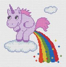 Funny Cross Stitch Pdf Pattern Unicorn Pooping Rainbow Point De Croix Droles Broderie Et Point De Croix Modeles De Point De Croix