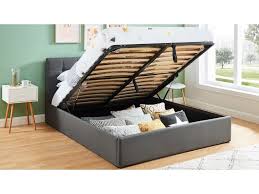 Lit Coffre 160x200 Gris Fonce Avec Tete De Lit Sommier A Lattes Relevable Collection Tommy 292567 6 Vente De Homifab Conforama