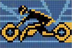 Tron Motorcycle Easy Pixel Art Pixel Art Lego Art