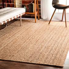 Nuloom Rigo Jute Natural 9 Ft X 12 Ft Area Rug Tajt03 9012 The Home Depot Natural Jute Rug Solid Area Rugs Jute Area Rugs