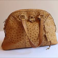 Ysl Ostrich Leather Muse Satchel Ostrich Leather Yves Saint Laurent Bags Leather