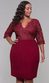Plus Size Short Wedding Guest Dress With 3 4 Sleeves Wedding Guest Dress Stylish Short Dresses Short Wedding Guest Dresses