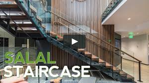 Glass Wood Steel Feature Staircase In Salal Credit Union S Hq Lobby Fabrication Architectural Elements Staircase Architecture Architectural Elements