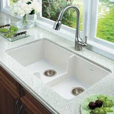Houzer Platus Undermount Fireclay 32 In 50 50 Double Bowl Kitchen Sink In White With Low Divide Ptd 6400 Wh The Home Depot Undermount Kitchen Sinks Double Bowl Kitchen Sink White Kitchen Sink