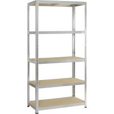 Etagere En Acier Galvanise Gris 5 Tablettes Avasco Strong L90xh176xp40cm Metalen Stellingen Opbergrek