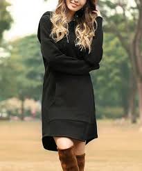 Black Front Pocket Hooded Sweater Dress Women Plus Sweater Dress Women Hooded Sweatshirt Dress Hooded Sweater Dress