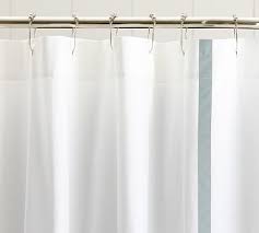 Morgan Shower Curtain Potterybarn Monogram V Please Porcelain Blue With Images Fabric Shower Curtains Bathroom Shower Curtains Shower Remodel