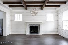 Jason Black On Instagram Shiplap Walls And Aged Wood Beams Give This Living Room A Very Comfortable Feel Ballard Home Living Room Remodel Wood Beam Ceiling
