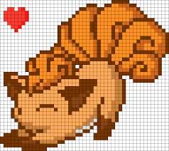 Cutie Vulpix Kandi Pattern Pokemon Cross Stitch Pixel Art Pokemon Pixel Art Pattern
