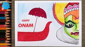 How To Draw Onam Festival Celebration Drawing Step By Step In Color Pencils Youtube