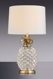 Next Pineapple Glass Table Lamp With Ivory Fabric Shade New Ebay Glass Table Lamp Pineapple Lamp Table Lamps Living Room