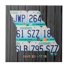 Missouri License Plate Map Ceramic Tile Zazzle Com Ceramic Tiles Tile Accessories Tile Artwork