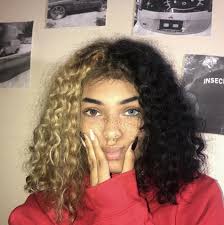 Zookey Ke Aesthetic Hair Split Dyed Hair Dyed Curly Hair