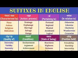 Learn 30 Common Suffixes In English With Meaning And Examples List Of English Suffixes Noun Suffixes Ac Learn English Words Learn English English Vocabulary