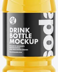 Pet Bottle With Orange Drink Mockup In Bottle Mockups On Yellow Images Object Mockups