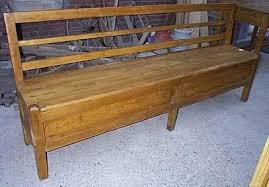 Banc Coffre En Pin Sur Mesure Avec Dossier Espace De Rangement