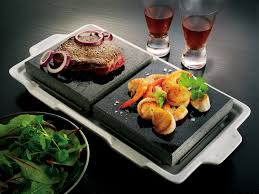 We Love Surf N Turf Cooked On A Black Rock Grill Cooking Stone Food Hot Stone Cooking