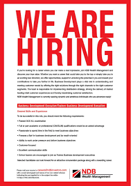 Business Development Executive Trainee Business Development Executive At Ndb Wealth Management Career First Wealth Management Business Development Wealth