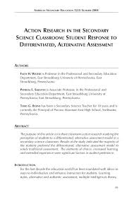 American Secondary Education 32 3 Summer 2004 Action Research In The Secondaryscience Classroom Stude Action Research Research In Education Science Classroom
