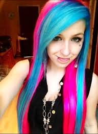Half Pink Half Blue Hair Hair Scene Hair Extreme Hair Colors