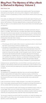 The Mystery Of Why A Book Is Shelved In Mystery Volume 2 Informative Essay Essay Topics Controversial Topics