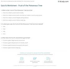 Quiz Worksheet Fruit Of The Poisonous Tree Study Com