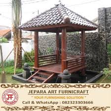 Gazebo Minimalis Kelapa Di Atas Kolam Taman Gazebo Kolam Ikan Eksterior