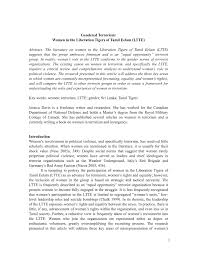Pdf Gendered Terrorism Women In The Liberation Tigers Of Tamil Eelam Ltte