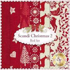 Scandi Christmas 2 7 Fq Set Red By The Henley Studio For Makower Uk Fabrics Christmas Quilt Patterns Christmas Fabric Fabric Websites