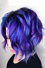 50 Cosmic Dark Purple Hair Hues For The New Image Lovehairstyles Blue Hair Highlights Bold Hair Color Blue Purple Hair