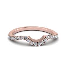 Curved Diamond Womens Wedding Band In 18k Rose Gold Fascinating Diamonds