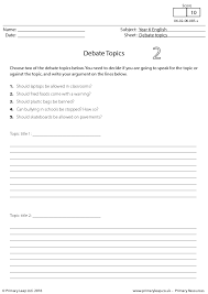 Debate Topics 2 Debate Topics Free Worksheets For Kids Literacy