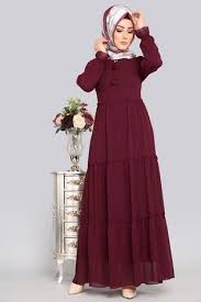 Modaselvim Firfirli Tesettur Sifon Elbise Modelleri Sifon Elbise Elbise Modelleri Elbise