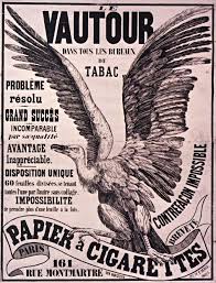 Papier A Cigarettes Le Vautour 1860 Poster Ads Paris City Poster