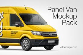 Download Panel Van Mockup Pack In Handpicked Sets Of Vehicles On Yellow Images Creative Store Yellowimages Mockups