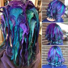 Purple Teal And Blue Hair Cool Hair Color Hair Styles Rainbow Hair Color