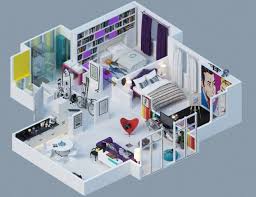 Apartment Designs Shown With Rendered 3d Floor Plans Online Home Design Home Design Plans House Design