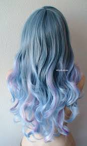 Pastel Wig Ombre Wig Blue Lavender Pink Purple Long Curly Etsy Pastel Wig Curly Hair Styles Wig Hairstyles