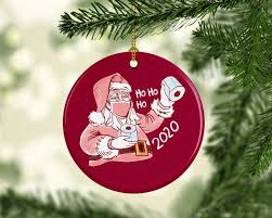 Santa Claus With Mask Holding Toilet Paper Vintage Style Etsy In 2020 Christmas Ornaments Christmas Ornaments To Make Funny Ornaments