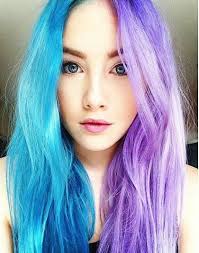 Half Blue Half Purple Hair Split Dyed Hair Hair Styles Dyed Hair