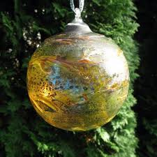 West German Extra Large Christmas Ball Art Glass Eisch Glass Mouth Blown Christmas Tree Bauble Retro Ornaments Christmas Bulbs Hanging Ornaments