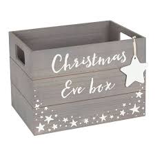 Large Wooden Grey Christmas Eve Box 24cm X 34cm Free Uk Postage In 2020 Christmas Eve Crate Christmas Eve Box Xmas Eve Boxes