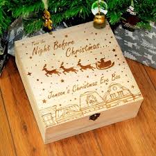 Personalised Christmas Eve Box Bespoke Engraved Wooden Etsy In 2020 Wooden Christmas Eve Box Personalised Christmas Eve Box Christmas Eve Box For Kids