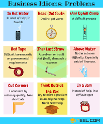 10 Useful Phrases Idioms For Problems And Difficulties 7 E S L English Idioms Idioms Idioms And Phrases
