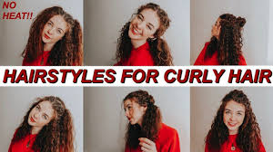 Cute Easy Hairstyles For Curly Hair No Heat 2019 In 2020 Curly Hair Styles Easy Hairstyles Hair Without Heat