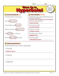 Hyperbole Warm Up Activity Figurative Language Worksheets Figurative Language Figurative Language Worksheet Figurative Language Lessons