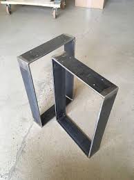 Set Of 2 Bench Legs Steel Rectangular Legs Square Legs Industrial Bench Raw Steel Black White Gold Golden Industrial Bench Raw Steel Black White Gold