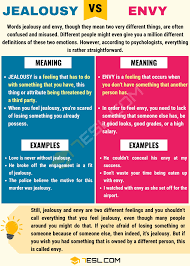 Jealousy Vs Envy Differences Between Envy Vs Jealousy 7 E S L Confusing Words English Writing Skills Jealousy