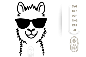Llama Svg Cut File Lama Head Svg Illustration Sunglasses 270500 Svgs Design Bundles