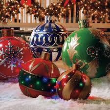 Giant Christmas Ornaments Outside Decorations Fantastical Lar Large Outdoor Christmas Decorations Christmas Yard Decorations Decorating With Christmas Lights